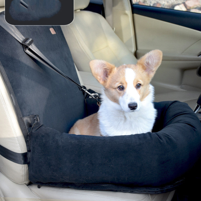 Caja de transporte para perros en el coche para viajes: cómoda cama para perros pequeños y medianos