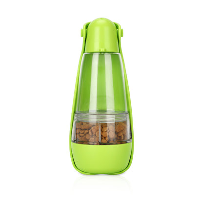 Portable Pet Water Bottle with Food Container – 2-in-1 Drinking Bottle for Dogs &amp; Cats on the Go