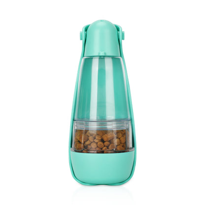 Portable Pet Water Bottle with Food Container – 2-in-1 Drinking Bottle for Dogs &amp; Cats on the Go