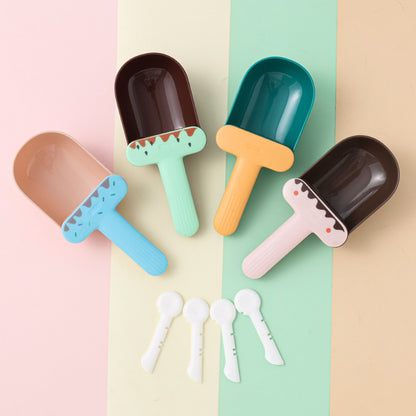 Cuchara medidora 2 en 1 con clip para bolsa: práctico accesorio de alimentación para perros y gatos.