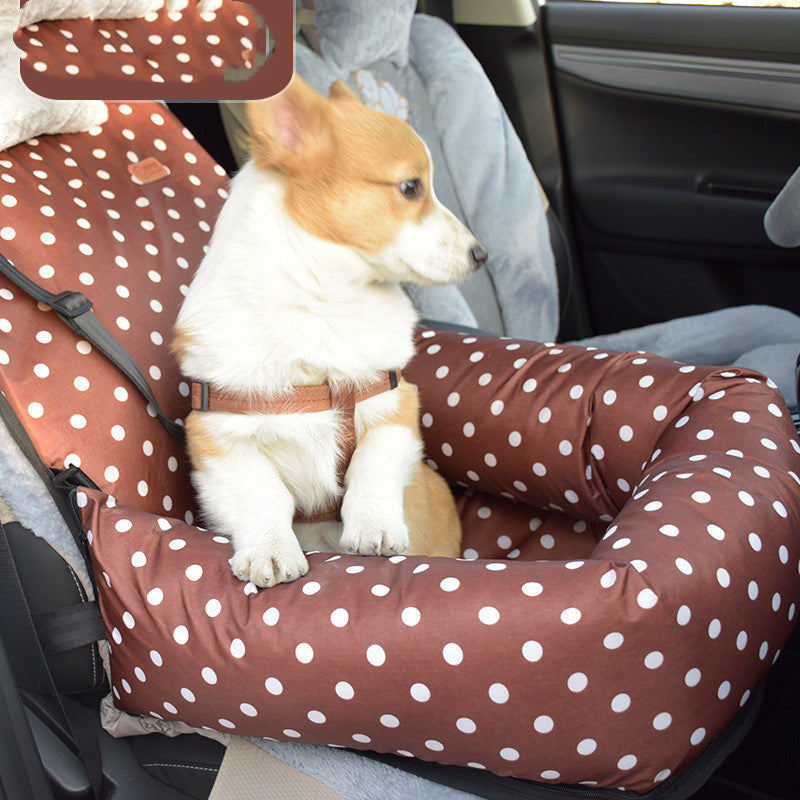 Caja de transporte para perros en el coche para viajes: cómoda cama para perros pequeños y medianos