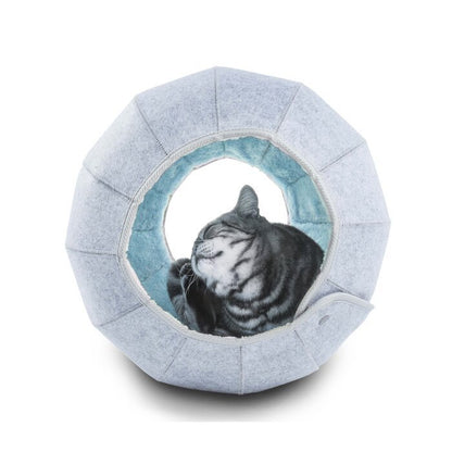 Túnel plegable con cueva para gatos: juguete y cama multifuncional