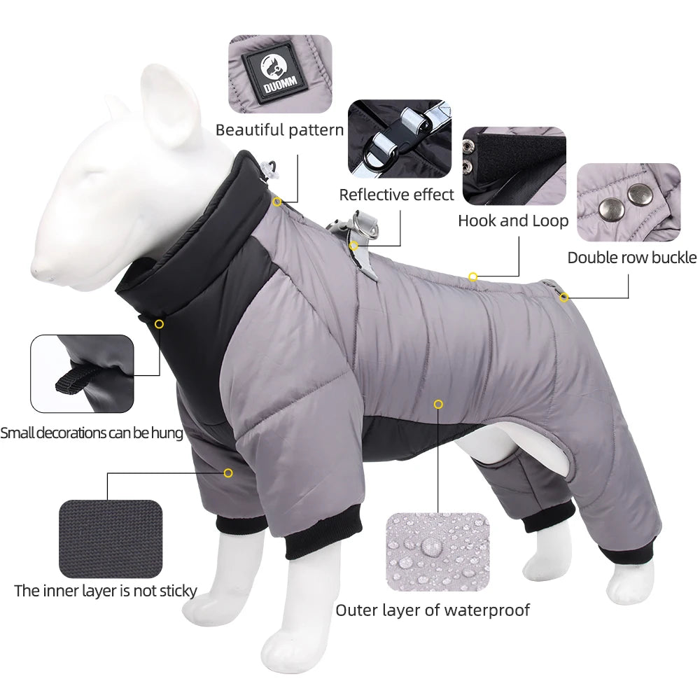 Wasserdichte Winterjacke für Hunde – Warm & Gefüttert für Chihuahua, Bulldogge & Mops