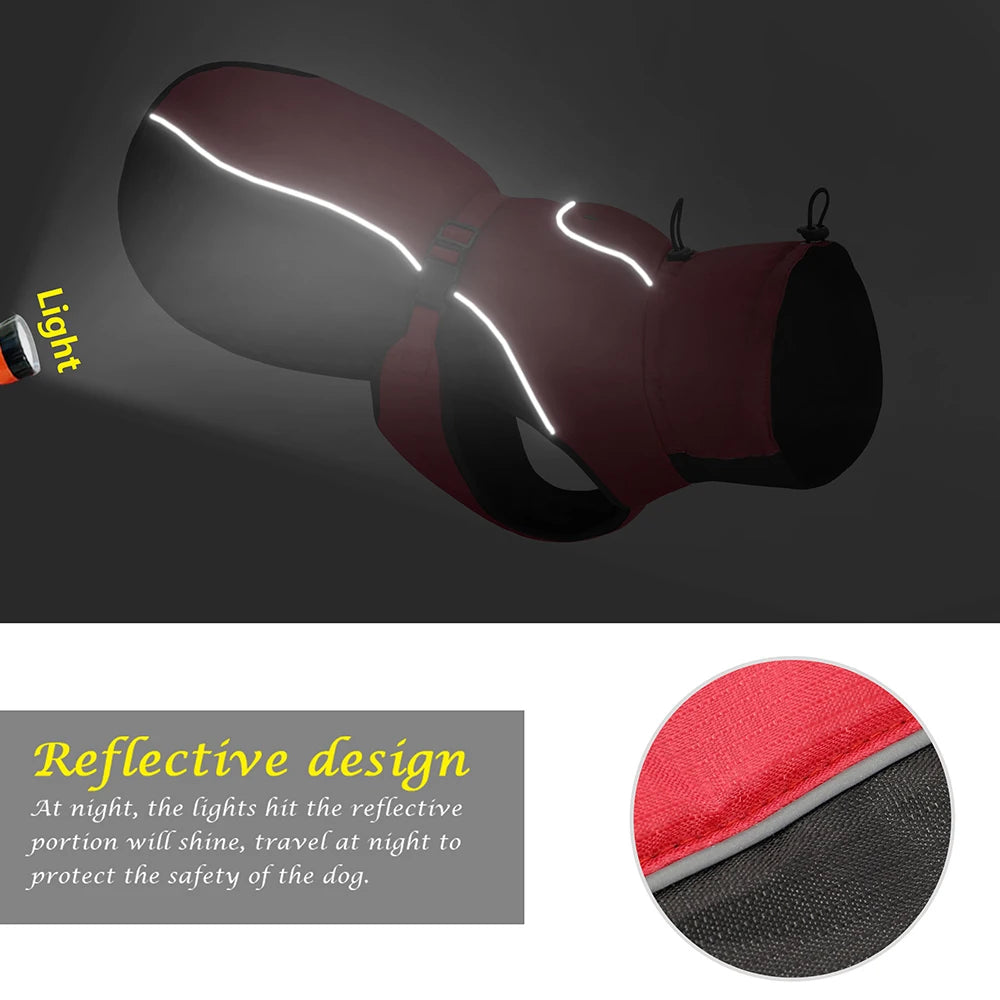 Waterproof Big DWasserdichter Hundemantel mit Geschirr