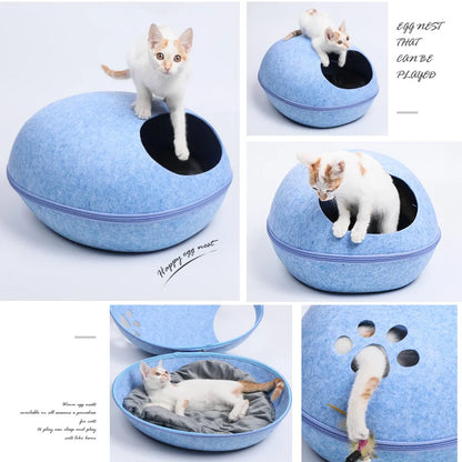 Cozy Cat Bed - Removable, Breathable Pet House for Cats &amp; Dogs
