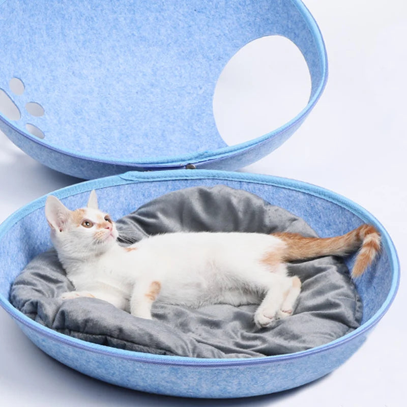 Cozy Cat Bed - Removable, Breathable Pet House for Cats &amp; Dogs