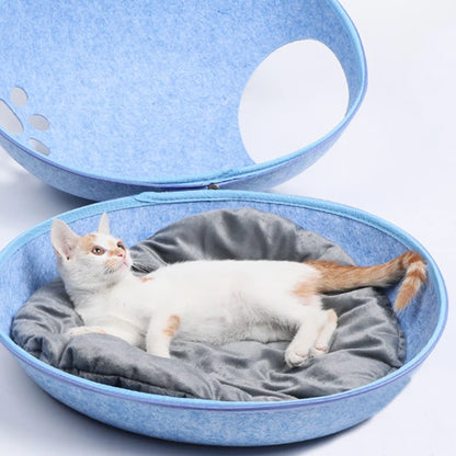 Cozy Cat Bed - Removable, Breathable Pet House for Cats &amp; Dogs