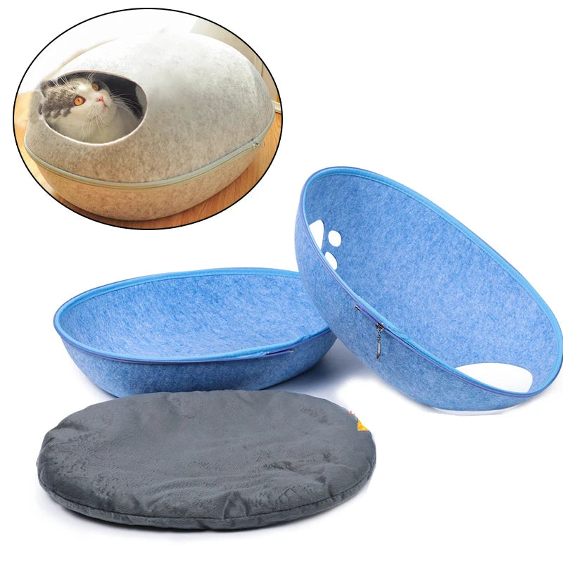 Cozy Cat Bed - Removable, Breathable Pet House for Cats &amp; Dogs