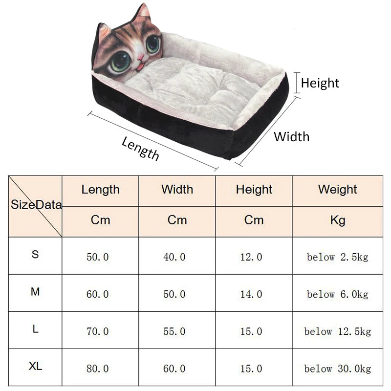 Cama para mascotas cálida para el invierno - Sofá lavable para perros y gatos de hasta 6 kg