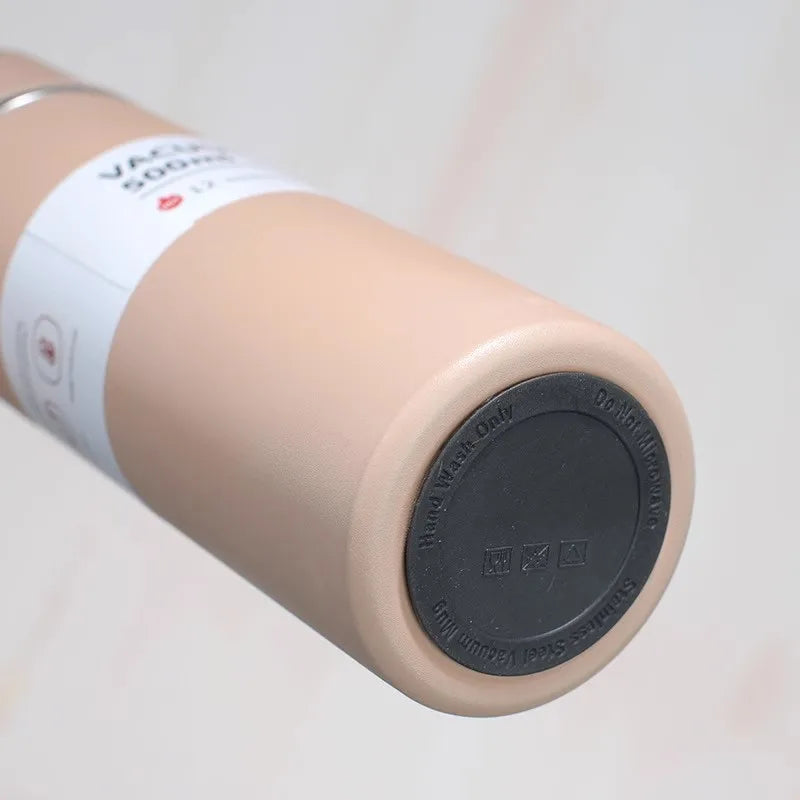 Termo de acero inoxidable de 500 ml con aislamiento al vacío para café y té.