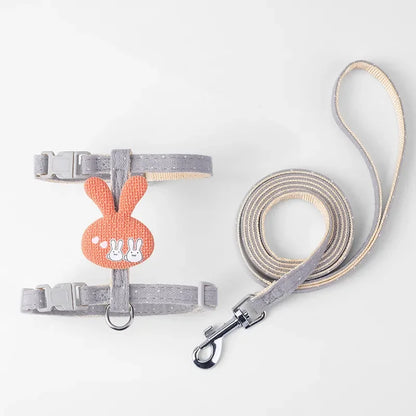 Adjustable cat harness with leash – cartoon design for kittens &amp; puppies