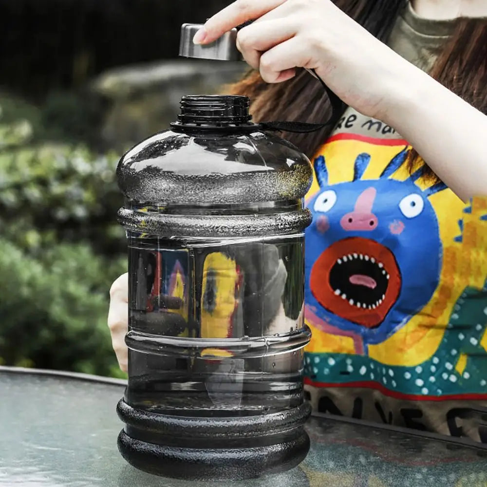 2L Sports Water Bottle - Large Drinking Bottle with Handle for Gym &amp; Training