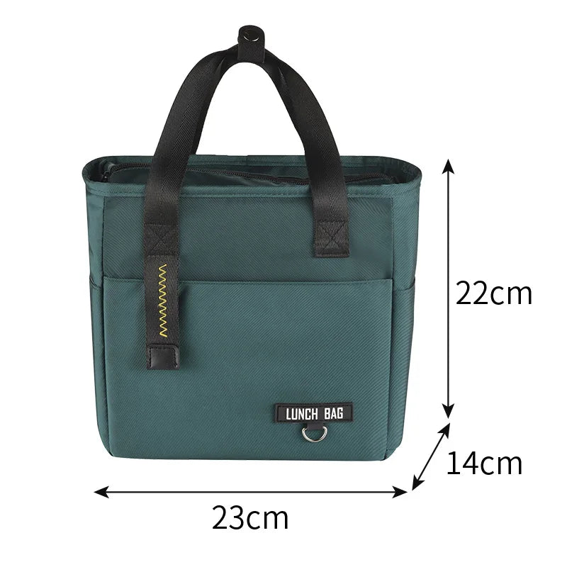 Bolsa térmica Bento para almuerzo, de gran capacidad, con cremallera, para mujer, ideal para viajes y picnic.