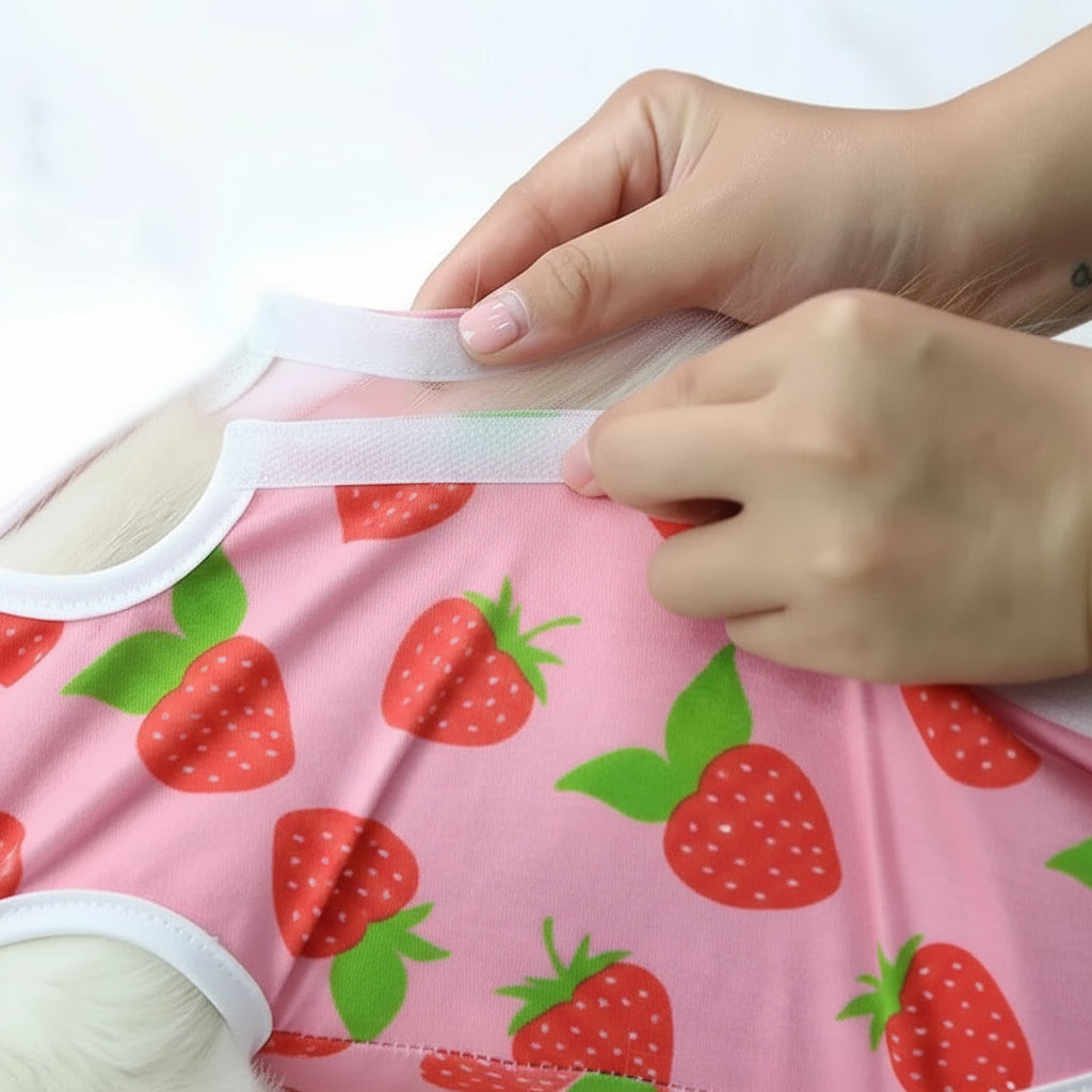 Anti-Leck-OP-Anzug für Hunde & Katzen – Bequemer Genesungsbody aus Baumwolle, atmungsaktiv und waschbar