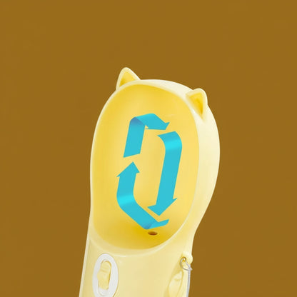 Portable dog water bottle with food reservoir | 250 ml water + 180 ml food | Outdoor bottle for dogs &amp; cats