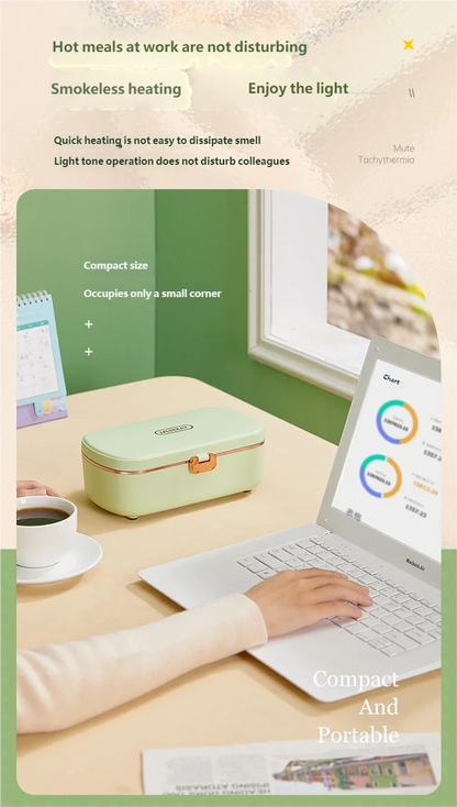 Electric stainless steel lunchbox - insulated food container for office &amp; on the go