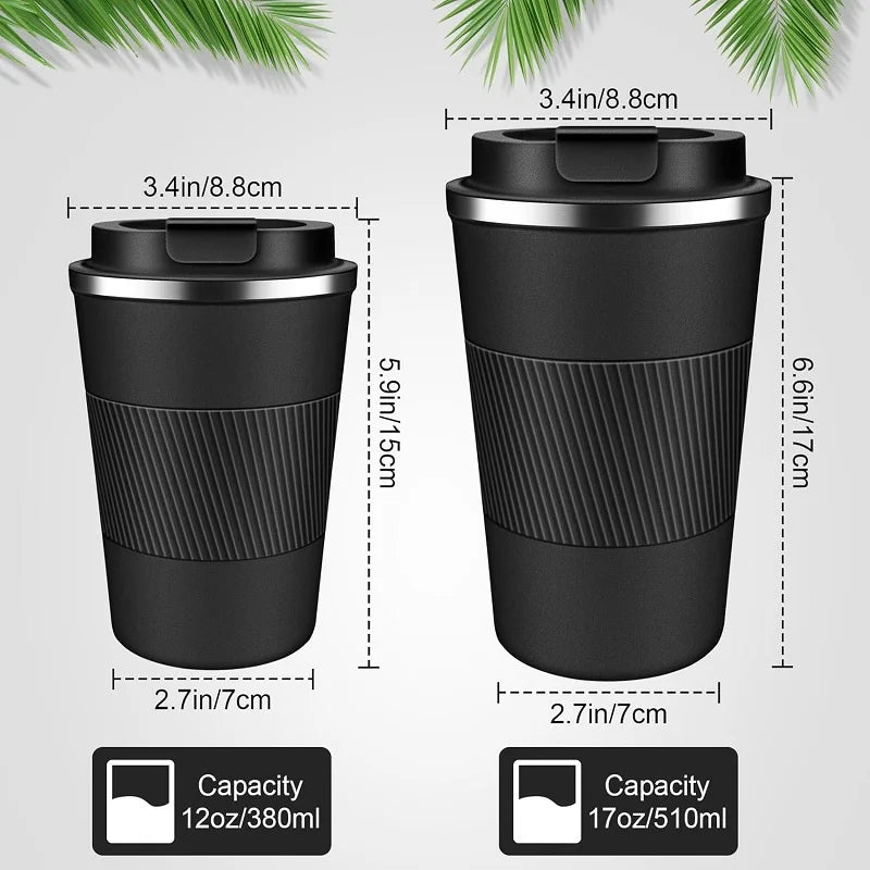 Stainless steel coffee mug 500ml to go – leak-proof &amp; insulated thermal mug