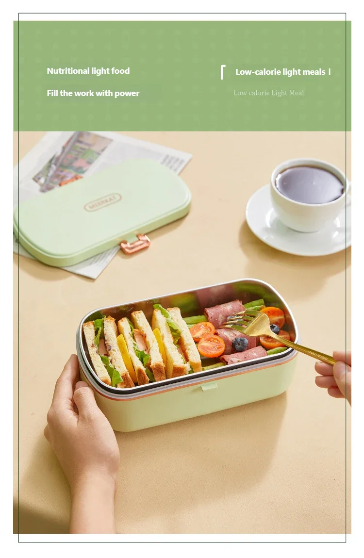 Electric stainless steel lunchbox - insulated food container for office &amp; on the go