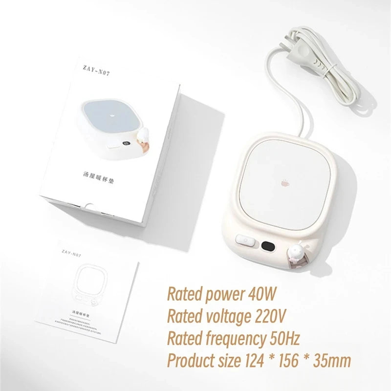 40W Tassenwärmer elektrisch - Getränkewärmer mit 4 Temperaturstufen für Kaffee, Tee & Milch