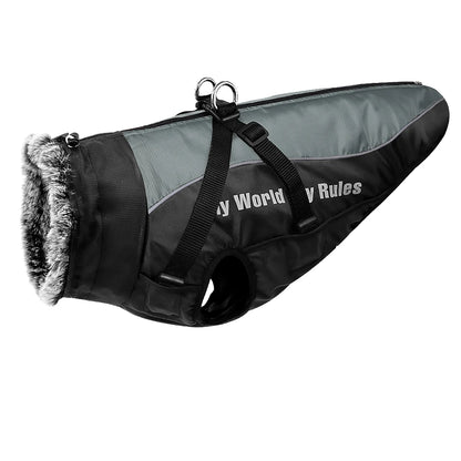 Wasserdichter Wintermantel für große Hunde – mit Geschirr, warm & winddicht