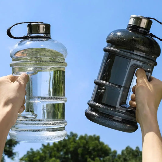 2L Sports Water Bottle - Large Drinking Bottle with Handle for Gym &amp; Training