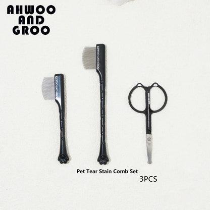 Haustier-Pflegeset 4-teilig - Kamm, Zahnbürste, Schere, Nagelknipser für Hunde & Katzen