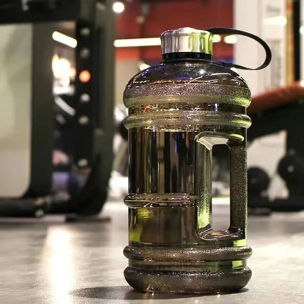 2L Sports Water Bottle - Large Drinking Bottle with Handle for Gym &amp; Training