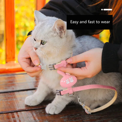 Adjustable cat harness with leash – cartoon design for kittens &amp; puppies