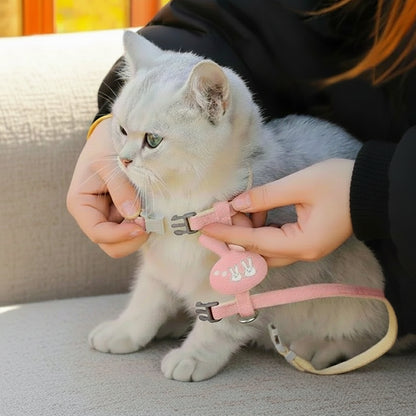 Verstellbares Cartoon-Geschirr mit Leine – Komfortable Halsung für Katzen & kleine Hunde