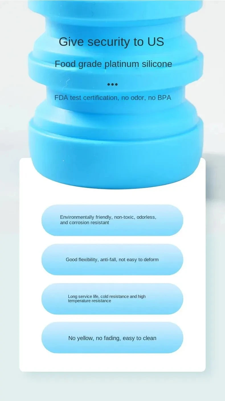 Foldable silicone water bottle - BPA-free &amp; portable for outdoor activities &amp; hiking