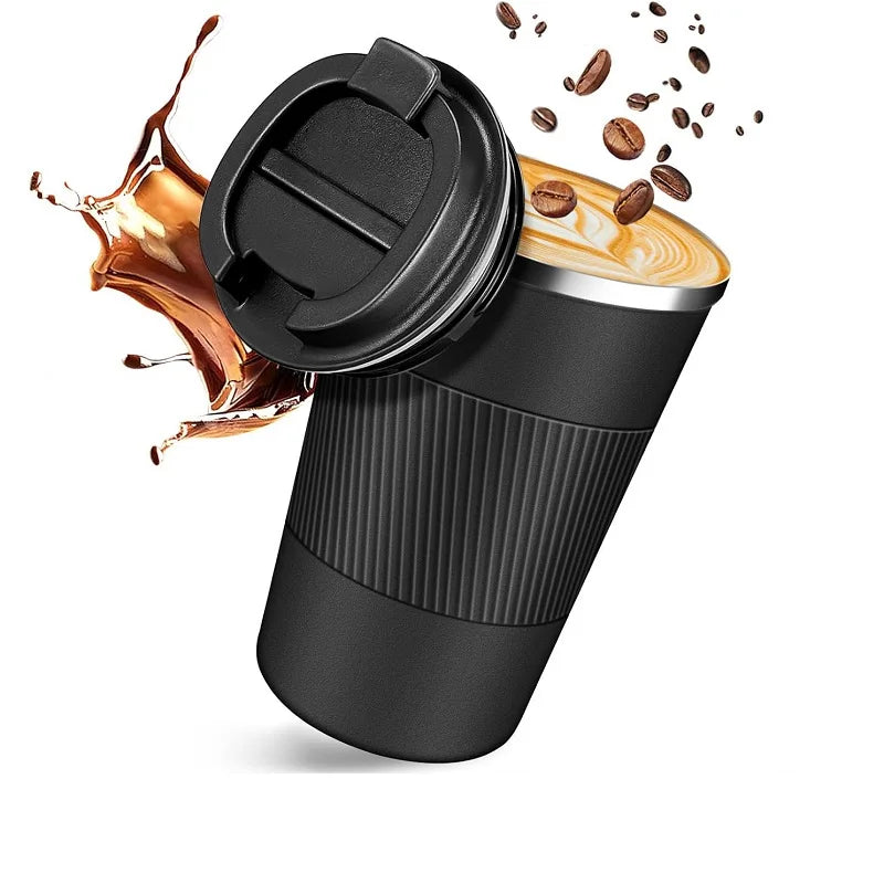 Stainless steel coffee mug 500ml to go – leak-proof &amp; insulated thermal mug