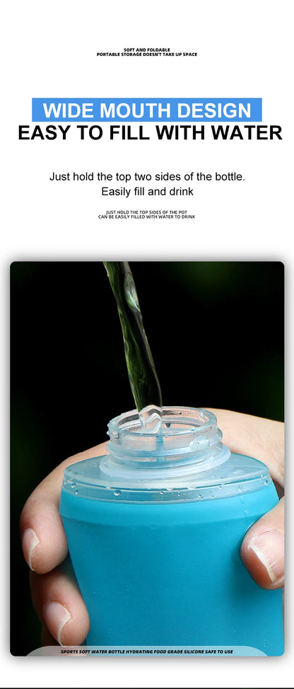 Botella plegable deportiva de TPU de 250 ml/500 ml - Ultraligera para correr, maratones y actividades al aire libre - 8 colores