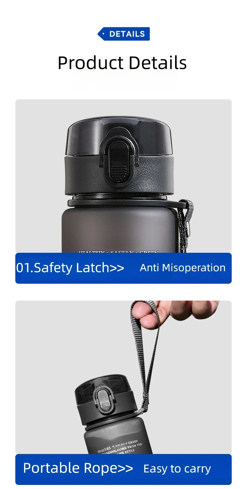 BPA-free sports water bottle 400ml/560ml – Leakproof for hiking, fitness &amp; outdoor activities