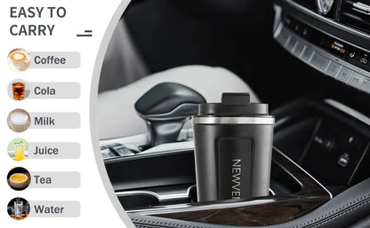 Taza térmica de acero inoxidable de 510 ml con pantalla LED de temperatura: a prueba de fugas para llevar.