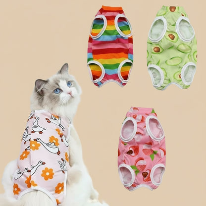 Anti-Leck-OP-Anzug für Hunde & Katzen – Bequemer Genesungsbody aus Baumwolle, atmungsaktiv und waschbar