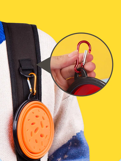 Comedero/botella de agua para perros de 1 l: plegable y portátil para llevar.