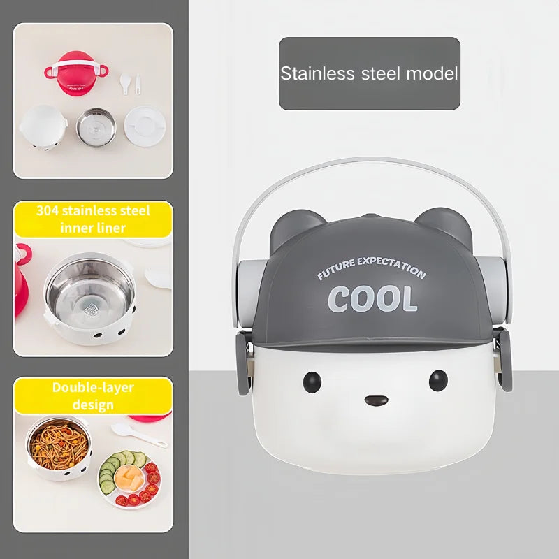 Lonchera de acero inoxidable 304 - A prueba de fugas y apta para microondas para la escuela