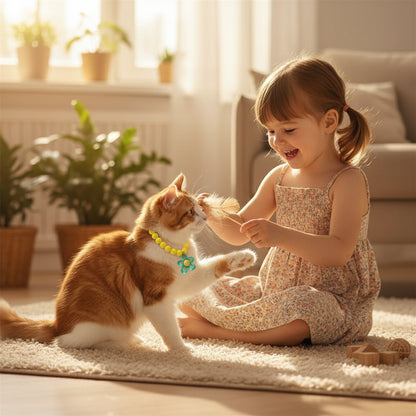 Macaron Haustierhalsband mit Perlen & Blumenanhänger – Süßes, farbenfrohes Schmuck-Collar für Katzen & kleine Hunde