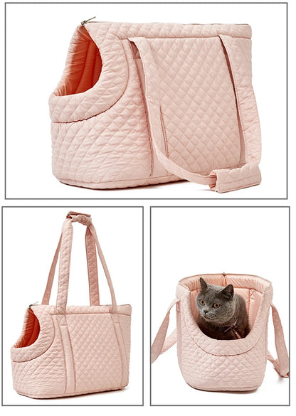 Pet Handbag for Cats - Quilted Shoulder Bag for Autumn &amp; Winter