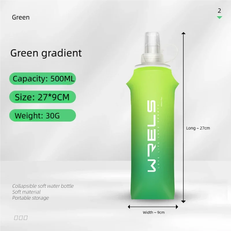 Botella plegable deportiva de TPU de 250 ml/500 ml - Ultraligera para correr, maratones y actividades al aire libre - 8 colores