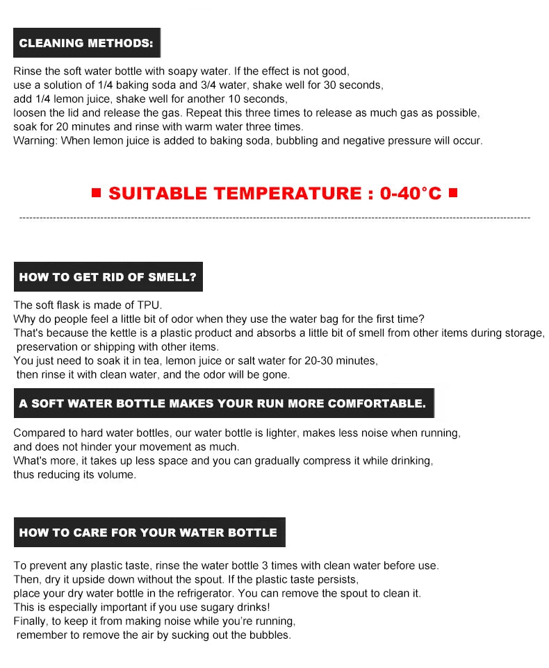 Botella plegable deportiva de TPU de 250 ml/500 ml - Ultraligera para correr, maratones y actividades al aire libre - 8 colores