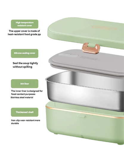Electric stainless steel lunchbox - insulated food container for office &amp; on the go