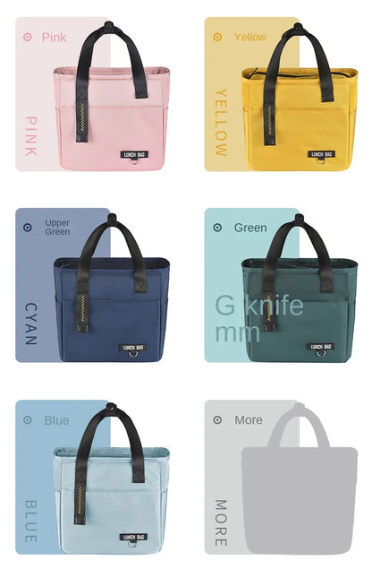 Bolsa térmica Bento para almuerzo, de gran capacidad, con cremallera, para mujer, ideal para viajes y picnic.