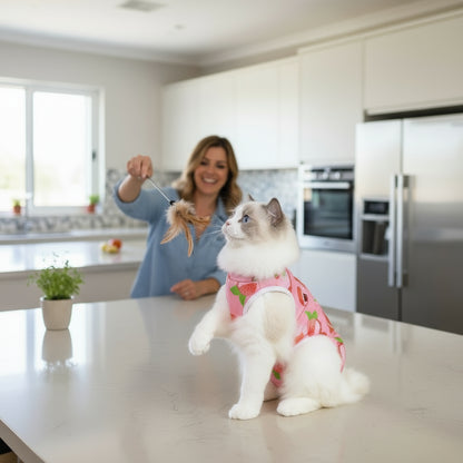 Anti-Leck-OP-Anzug für Hunde & Katzen – Bequemer Genesungsbody aus Baumwolle, atmungsaktiv und waschbar