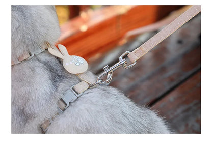 Adjustable cat harness with leash – cartoon design for kittens &amp; puppies