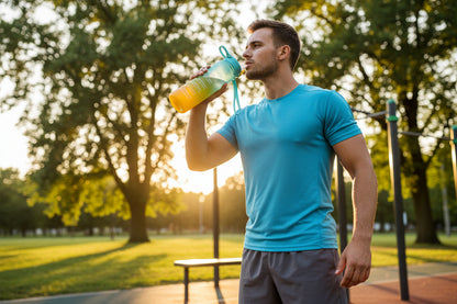 Botella deportiva de 1 l con marcador de tiempo y pajita: motivadora y a prueba de fugas.