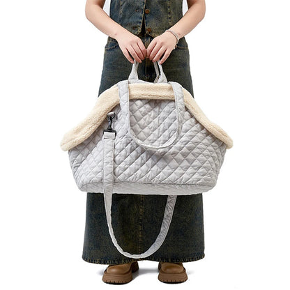 Pet Handbag for Cats - Quilted Shoulder Bag for Autumn &amp; Winter