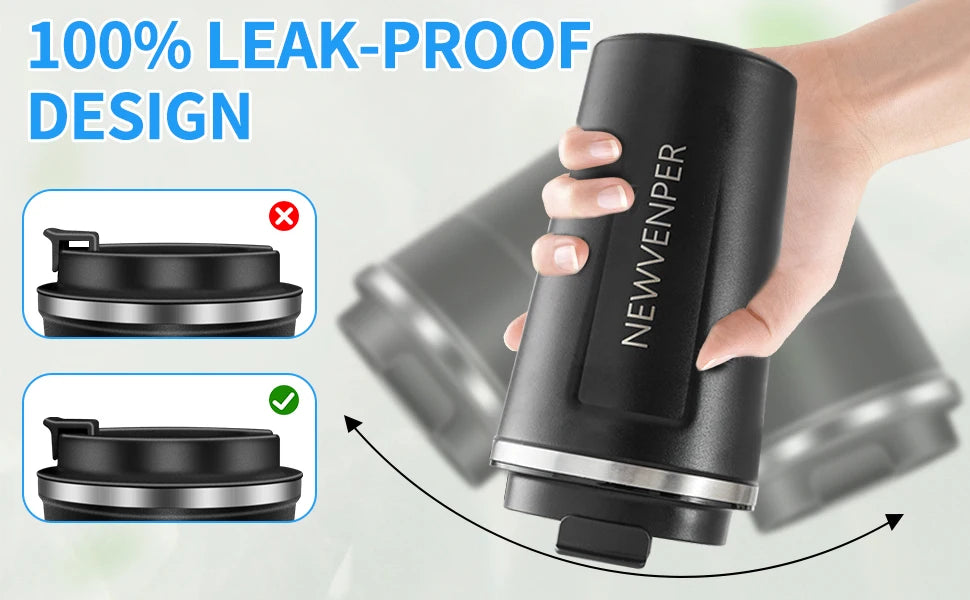 Taza térmica de acero inoxidable de 510 ml con pantalla LED de temperatura: a prueba de fugas para llevar.