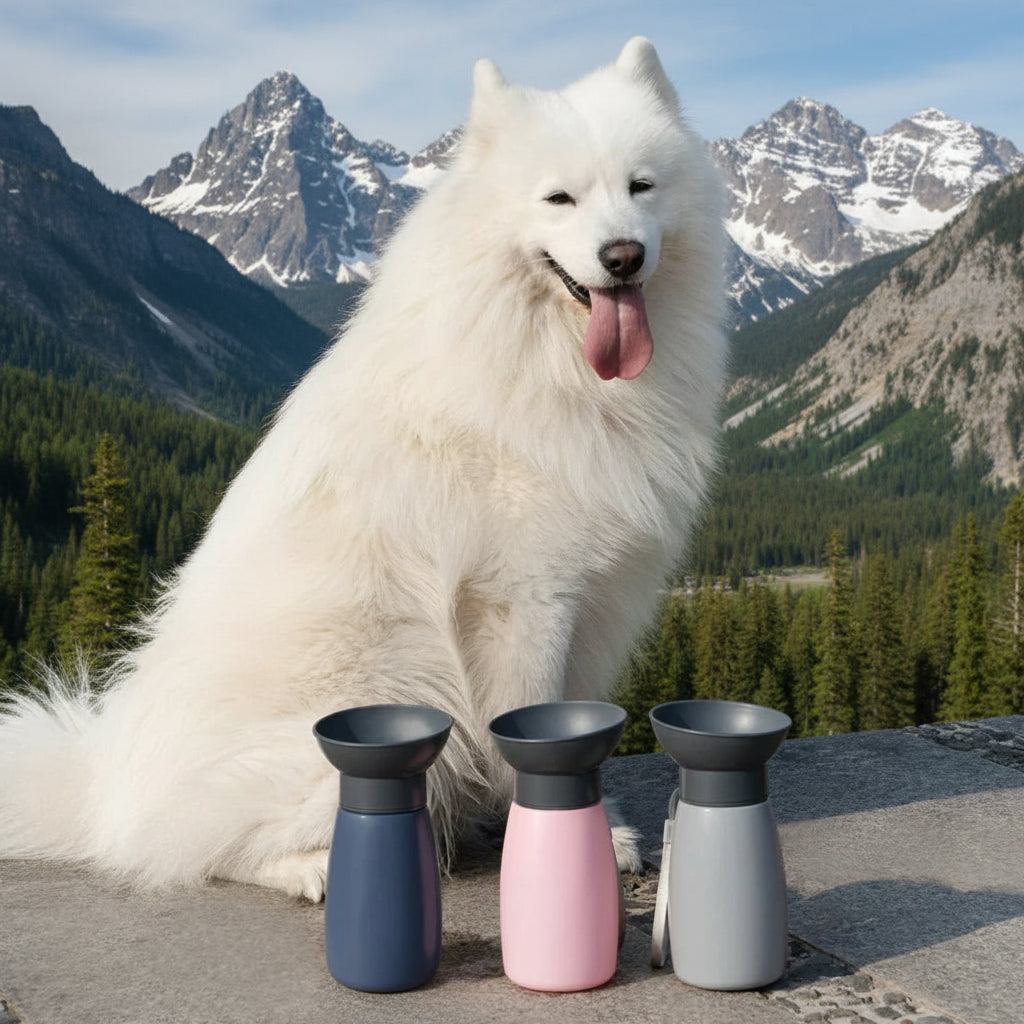 Botella de agua portátil para perros de 600 ml: bebedero de viaje para perros y gatos