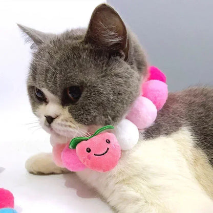 Dog Accessories Hair Ball Pet Collar Dog Necklace Cat Bib Cute Ball Pet Neckerchief for Photography Pet Collar Puppy Scarf